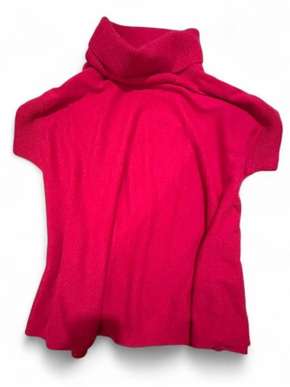 Vince Cashmere Magenta Turtleneck Short-Sleeve Sweater Sz M